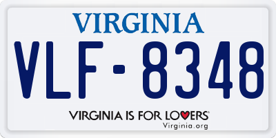 VA license plate VLF8348