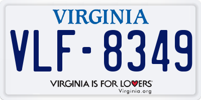 VA license plate VLF8349