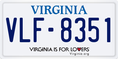 VA license plate VLF8351
