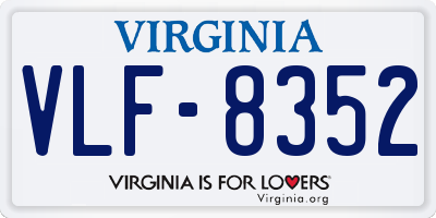 VA license plate VLF8352