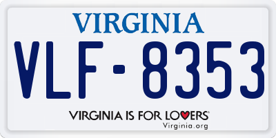 VA license plate VLF8353