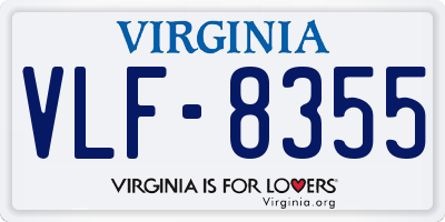 VA license plate VLF8355