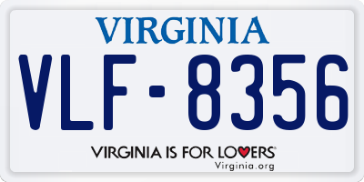 VA license plate VLF8356