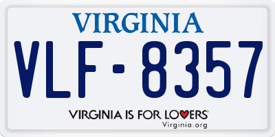 VA license plate VLF8357