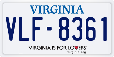 VA license plate VLF8361