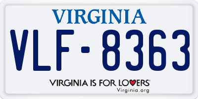 VA license plate VLF8363