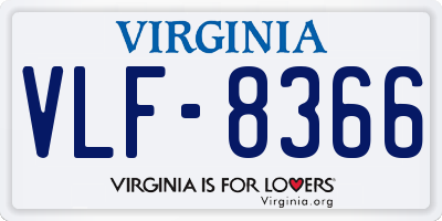 VA license plate VLF8366