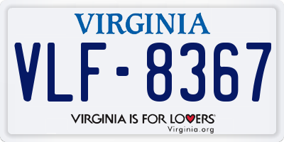 VA license plate VLF8367