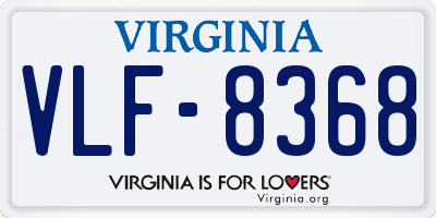 VA license plate VLF8368