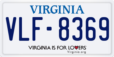 VA license plate VLF8369