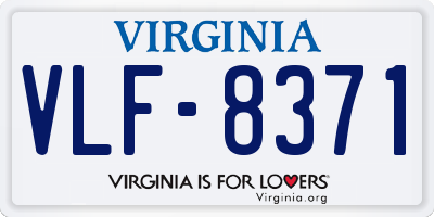 VA license plate VLF8371