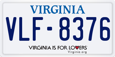 VA license plate VLF8376