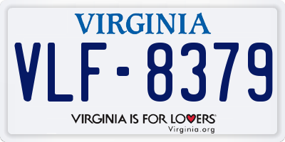 VA license plate VLF8379