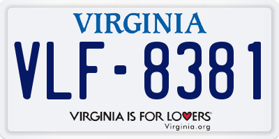 VA license plate VLF8381