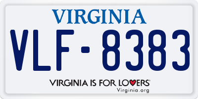 VA license plate VLF8383