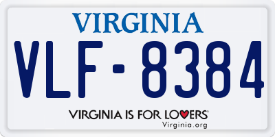 VA license plate VLF8384