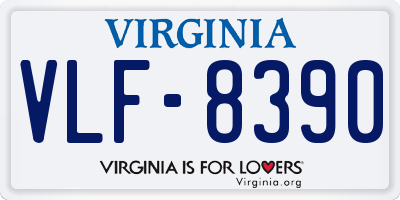 VA license plate VLF8390