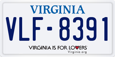 VA license plate VLF8391
