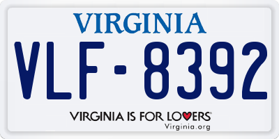 VA license plate VLF8392