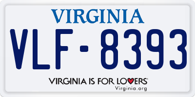 VA license plate VLF8393