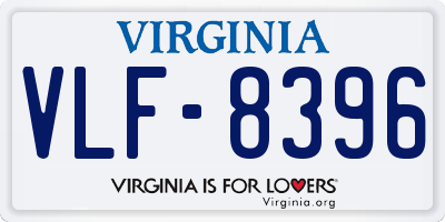 VA license plate VLF8396