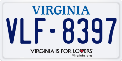 VA license plate VLF8397