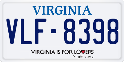 VA license plate VLF8398