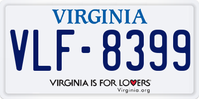 VA license plate VLF8399
