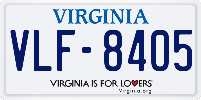VA license plate VLF8405