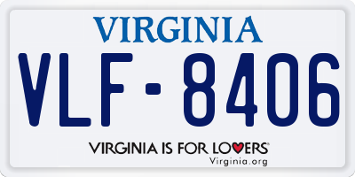 VA license plate VLF8406