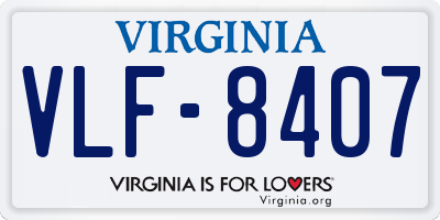 VA license plate VLF8407