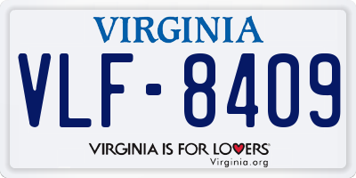 VA license plate VLF8409