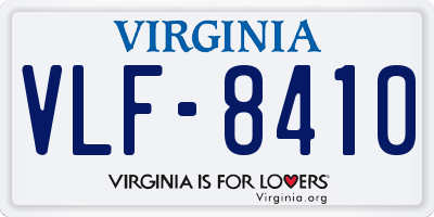 VA license plate VLF8410