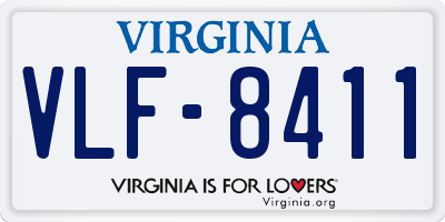 VA license plate VLF8411