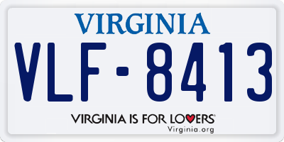 VA license plate VLF8413