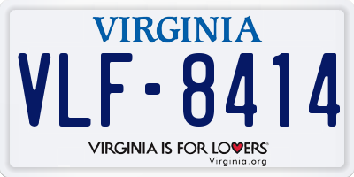 VA license plate VLF8414