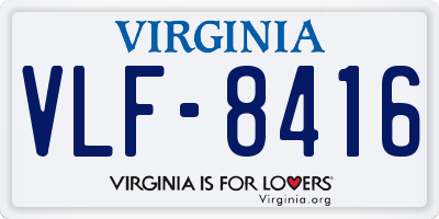 VA license plate VLF8416
