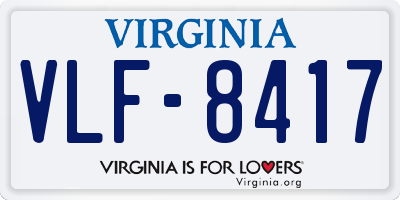 VA license plate VLF8417