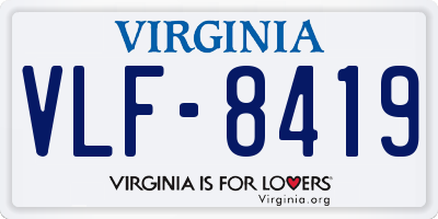 VA license plate VLF8419