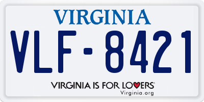 VA license plate VLF8421