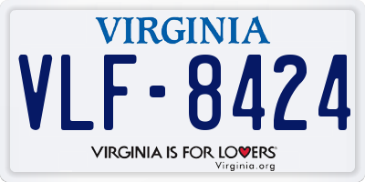 VA license plate VLF8424