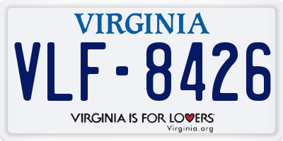 VA license plate VLF8426