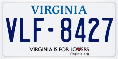 VA license plate VLF8427