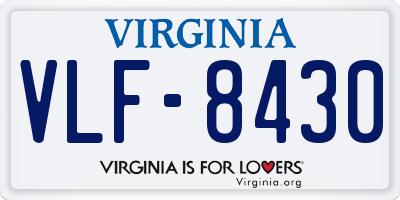 VA license plate VLF8430