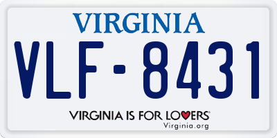 VA license plate VLF8431