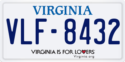 VA license plate VLF8432