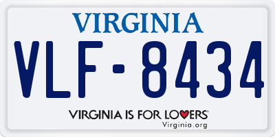 VA license plate VLF8434