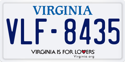 VA license plate VLF8435