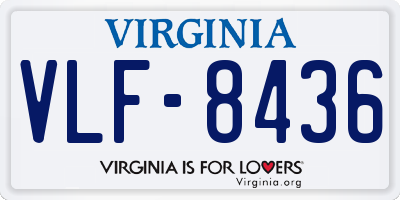 VA license plate VLF8436