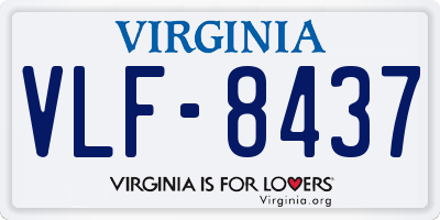 VA license plate VLF8437